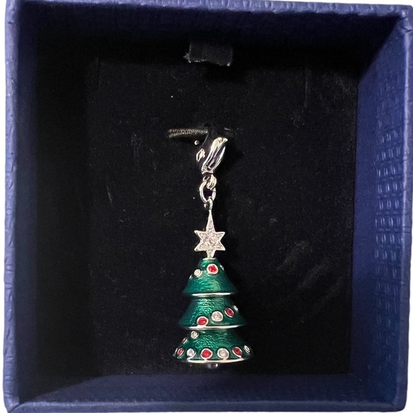 Vintage Swarovski Christmas Tree Pin Multi Glass Stone Tree Charm